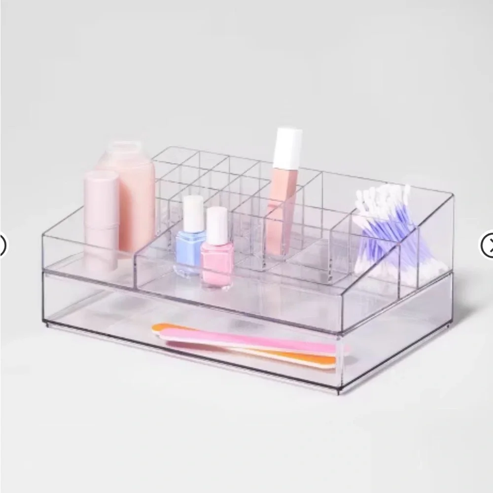 Clear Acrylic Makeup Organizer with Compartments